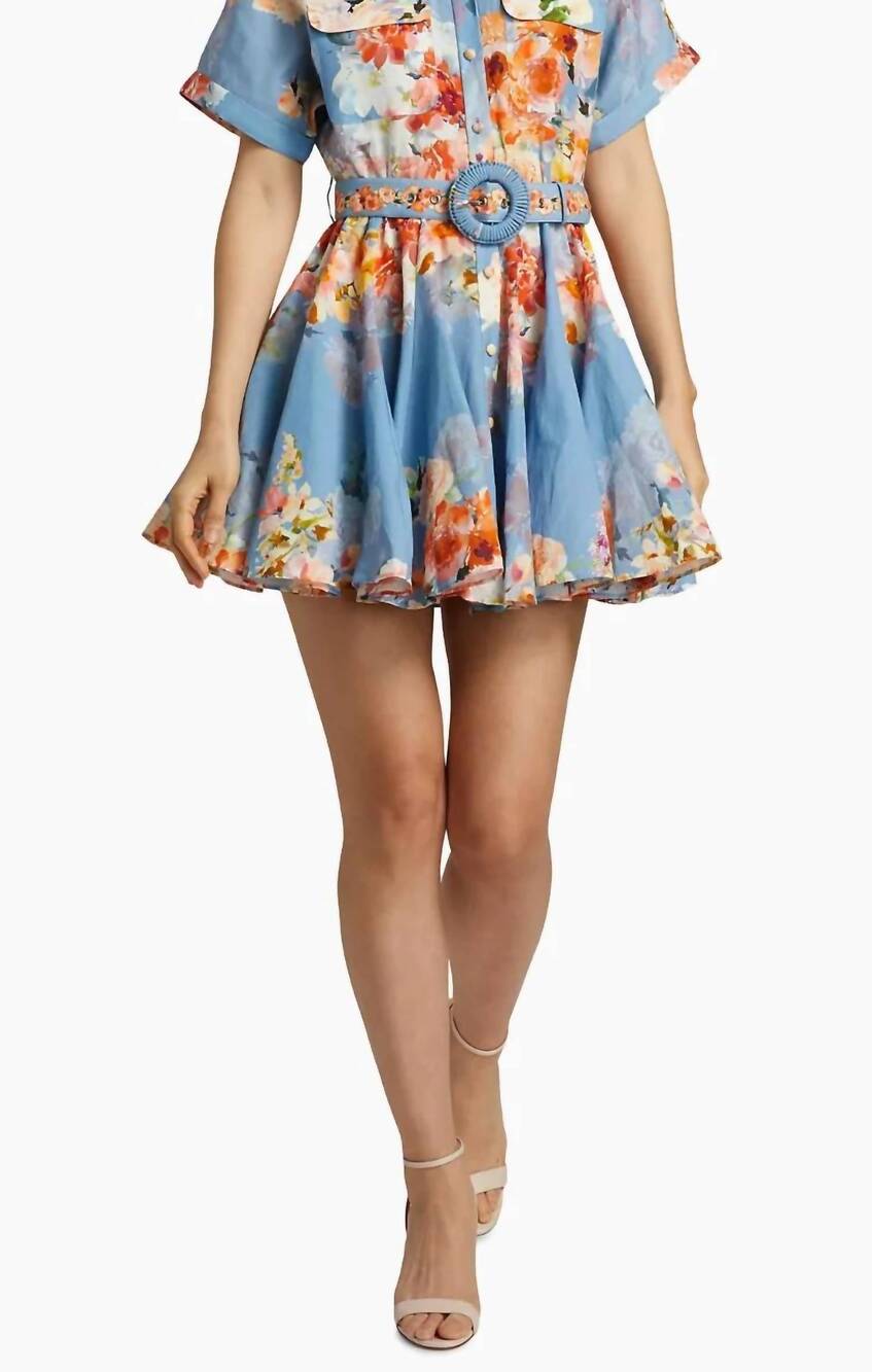 NEW HEMANT & NANDITA saba short dress in blue